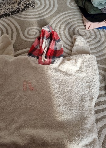 Kırmızı Ekose Desenli Tüylü Sokak Stili Köpek Kıyafeti - Görsel 2