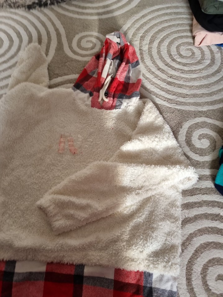 Kırmızı Ekose Desenli Tüylü Sokak Stili Köpek Kıyafeti - Görsel 3