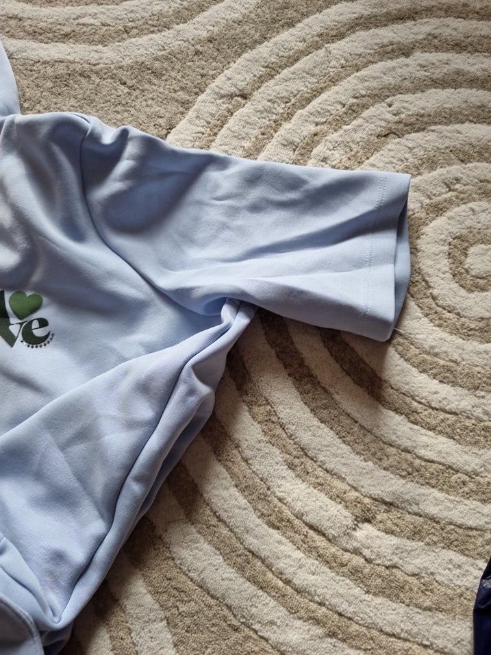 Mavi Kapüşonlu Rahat Kesim Kadın Sweatshirt - Görsel 5