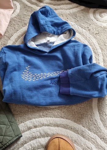 Kapüşonlu Erkek Çocuk Mavi Sweatshirt - Görsel 2