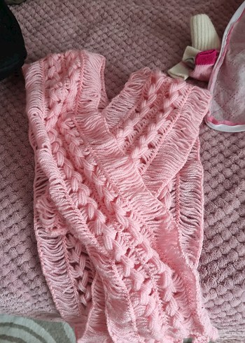 Örgü Kadın Şal Çok Renkli Pastel Tonlar - Görsel 10