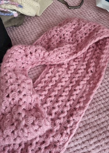 Örgü Kadın Şal Çok Renkli Pastel Tonlar - Görsel 5