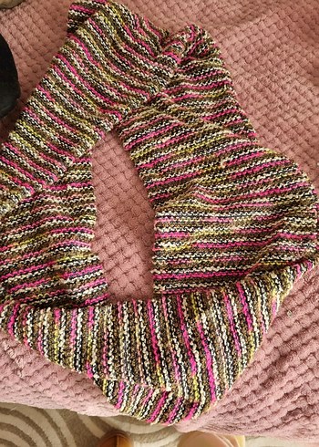 Örgü Kadın Şal Çok Renkli Pastel Tonlar - Görsel 3