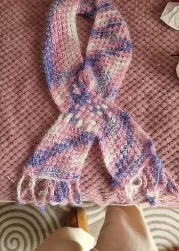 Örgü Kadın Şal Çok Renkli Pastel Tonlar - Görsel 4