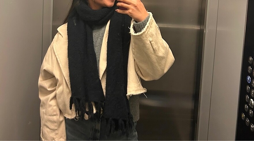 m Beden crop trenckot