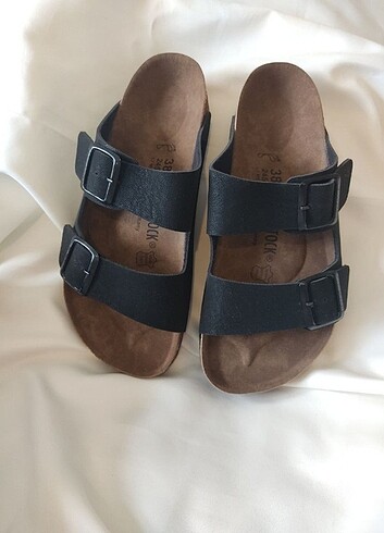 38 Beden siyah Renk Birkenstock terlik siyah deri