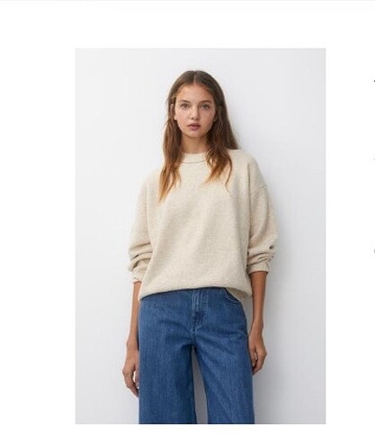 xs Beden camel Renk Pull&bear kazak