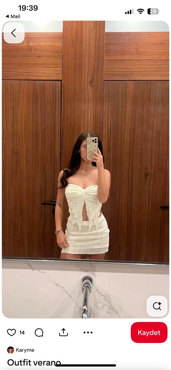 Beyaz Drapeli Straplez Mini Elbise - Görsel 3