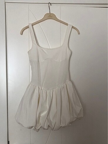 Sheinside BEYAZ BALON ELBİSE