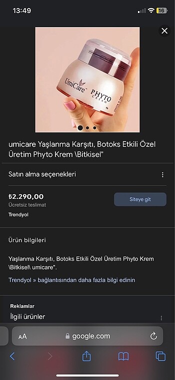 Beden Umicare phyto cream