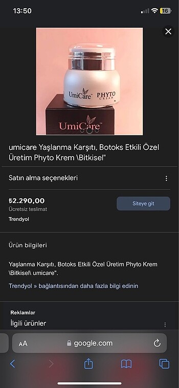 Beden Renk Umicare phyto cream