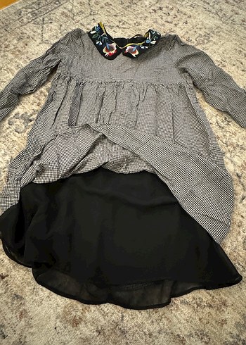 Gri Bohem Uzun Kollu Elbise - Görsel 3