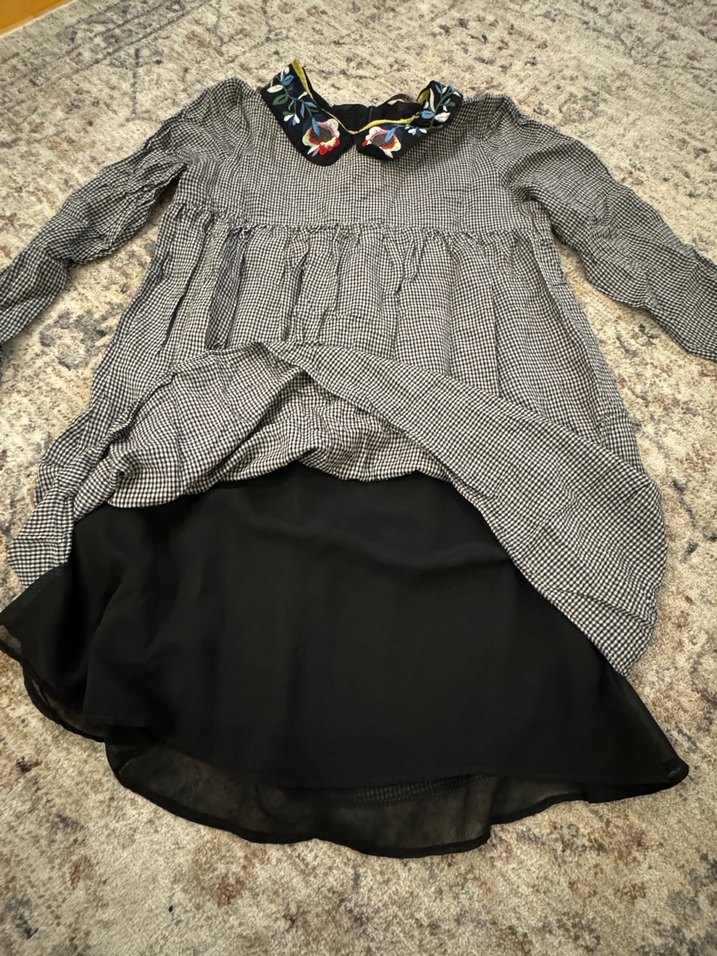 Gri Bohem Uzun Kollu Elbise - Görsel 3