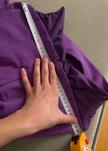 Mor Uzun Drapeli Straplez Abiye Elbise - Görsel 11