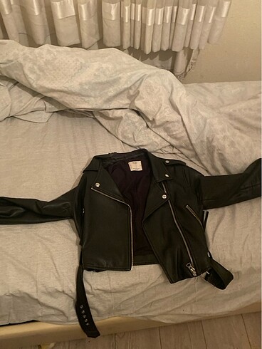 Bershka deri biker ceket - Görsel 3