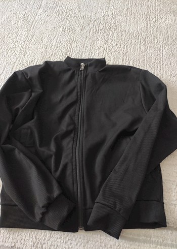 Diğer Siyah Fermuarlı Yüksek Yakalı unisex hırka