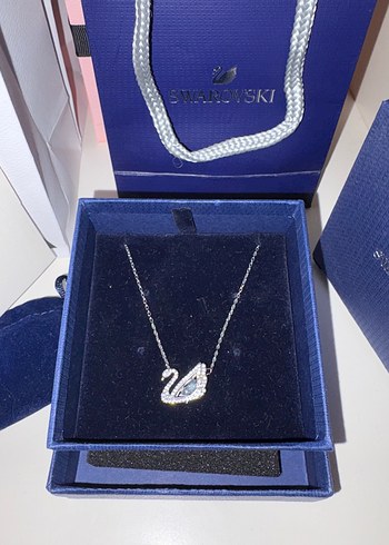 Swarovski Mavi Kuğu Kolye