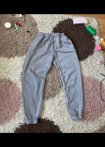 Gri oversize basic eşofman altı