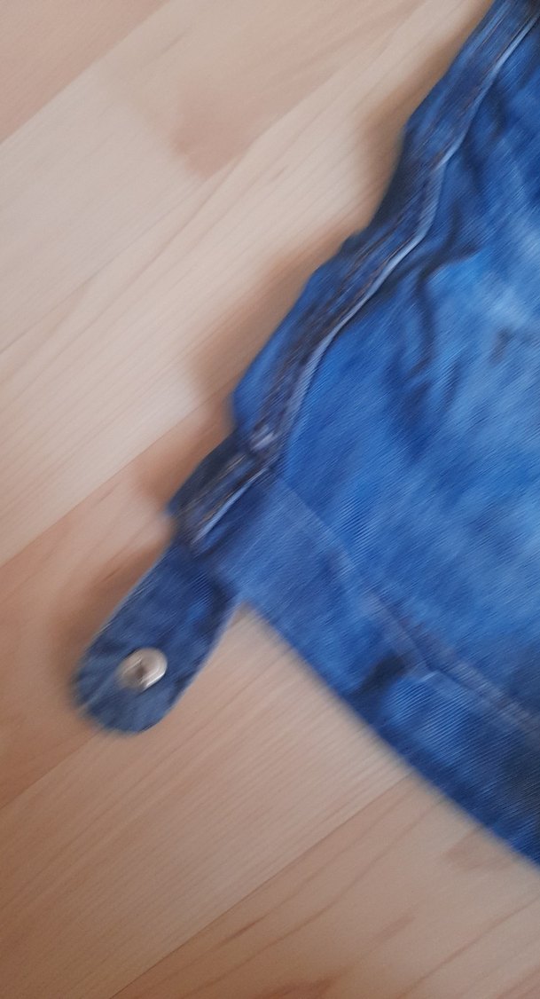 Mavi Parlak Kemer Tokalı Kız Kot Tulum - Görsel 3