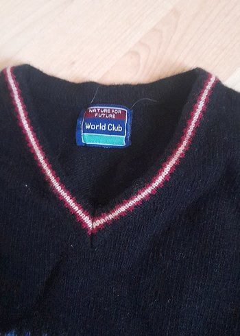 Bordo Desenli Erkek çocuk yun Triko Kazak - Görsel 2