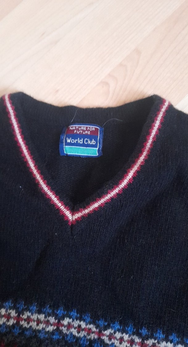 Bordo Desenli Erkek çocuk yun Triko Kazak - Görsel 2