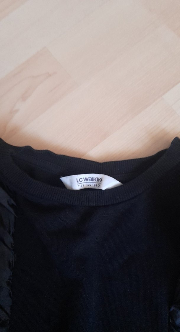 kız çocuk Siyah Fırfırlı Sweatshirt - Görsel 3