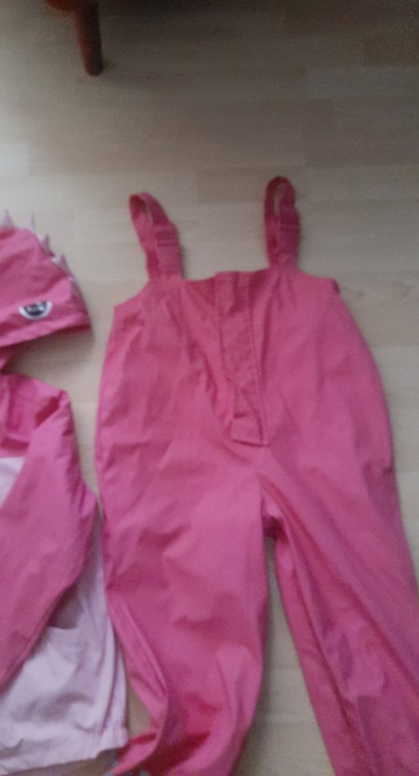 Kız Çocuk Pembe Fermuarlı Yağmurluk Takımı - Görsel 3