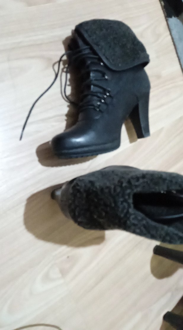 Siyah Deri Kürklü Gotik Topuklu Bot - Görsel 4