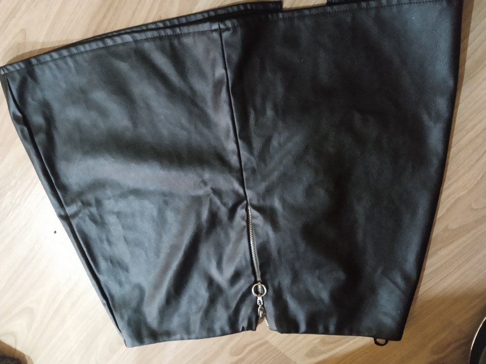 Kadın Siyah Deri Gotik Mini Etek - Görsel 3