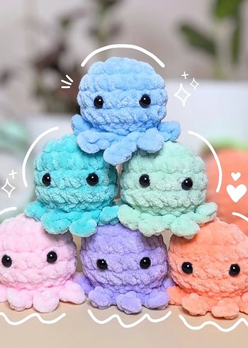 Renkli Yumuşak Ahtapot Peluş Oyuncaklar