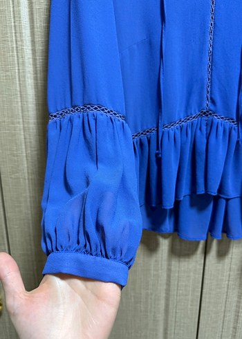 Kadın transparan fırfırlı bluz - Görsel 2