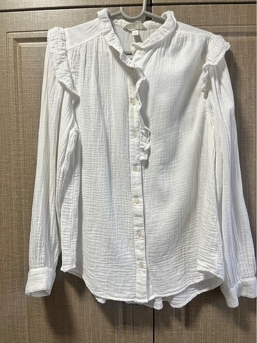 H&M Müslin Beyaz Gömlek