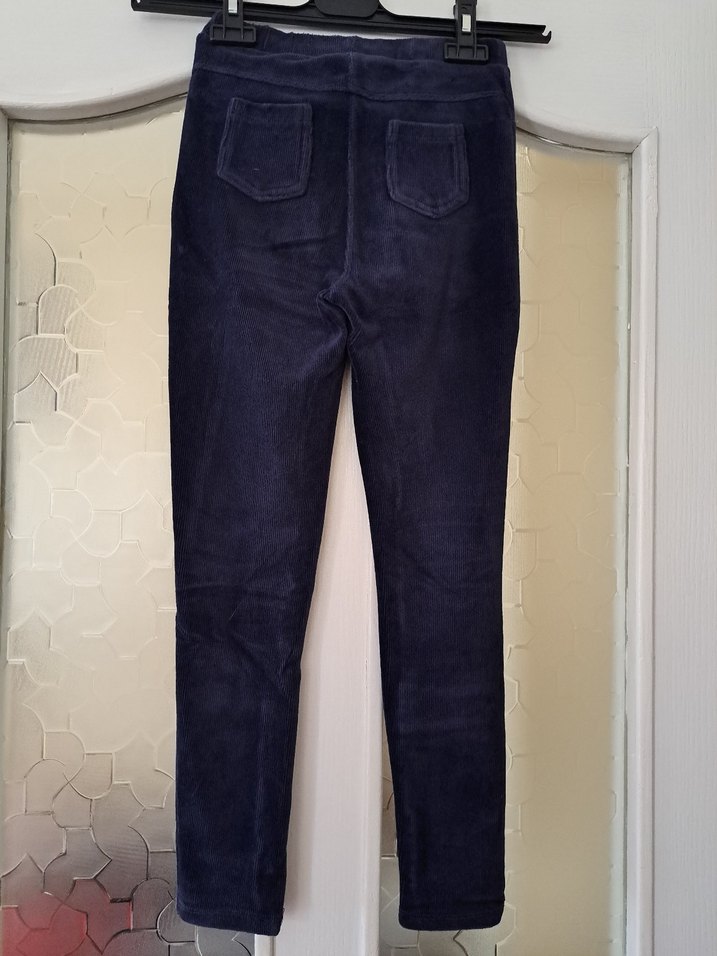 Kız Çocuk Lacivert Kadife Tayt - Görsel 2