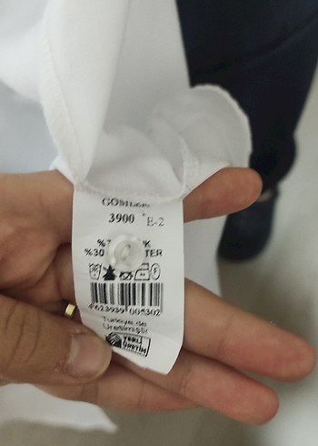 Düğmeli Beyaz Keten Kadın Gömlek - Görsel 5