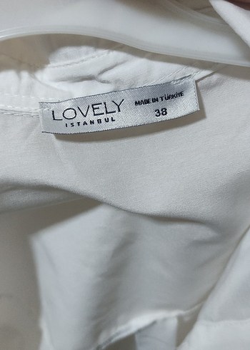 Düğmeli Beyaz Keten Kadın Gömlek - Görsel 3