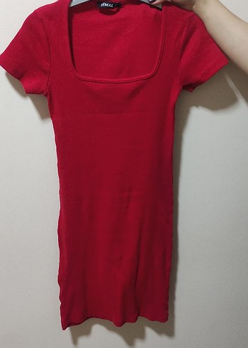 Kırmızı Midi Elbise - Görsel 2