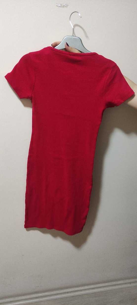 Kırmızı Midi Elbise - Görsel 4