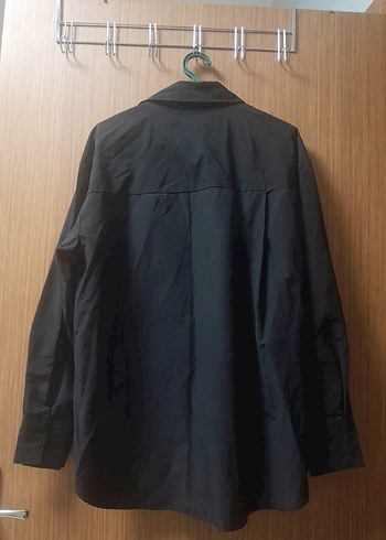 Kadın Siyah Gömlek, Uzun Kollu, Düğmeli - Görsel 2