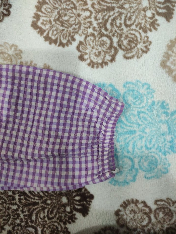 Uzun Kollu Mor ekoseli tunik - Görsel 4