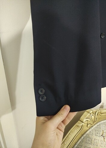 Koyu lacivert blazer ceket - Görsel 3