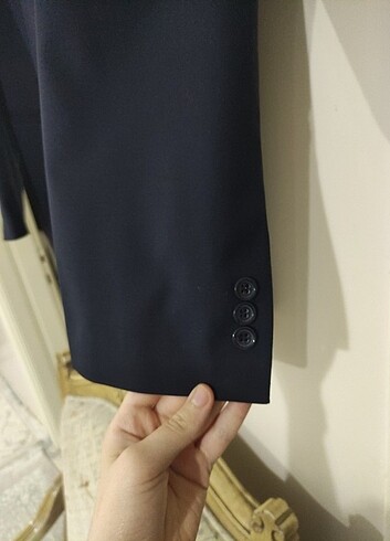 Koyu lacivert blazer ceket - Görsel 4