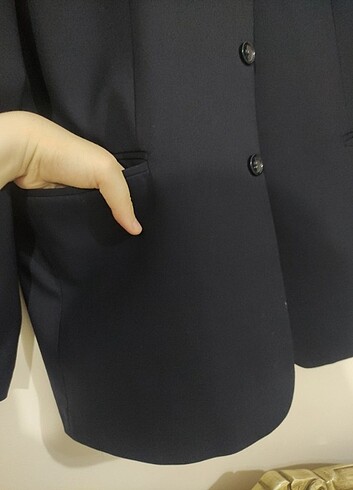 Koyu lacivert blazer ceket - Görsel 5