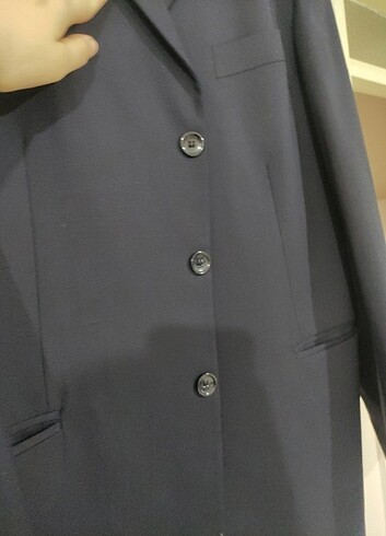 Koyu lacivert blazer ceket - Görsel 6