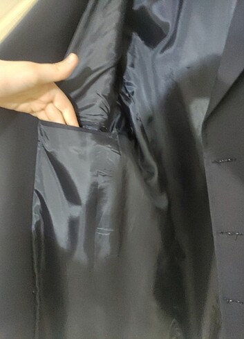 Koyu lacivert blazer ceket - Görsel 7