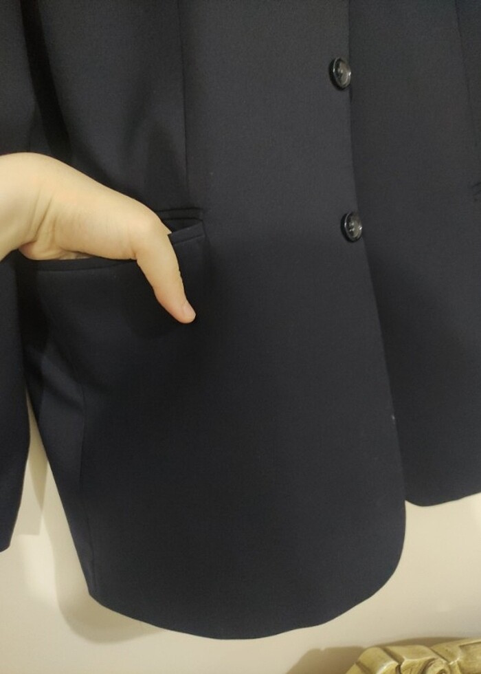 Koyu lacivert blazer ceket - Görsel 5