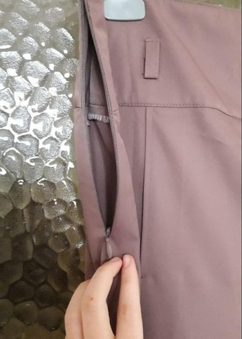 42 Beden vizon Drapeli Uzun Kadın Pantalon Etek