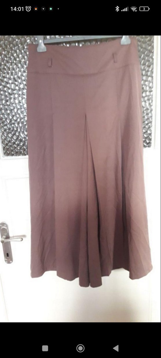 vizon Drapeli Uzun Kadın Pantalon Etek - Görsel 4