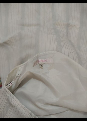 mavi Pilili Beyaz Uzun Kadın Etek - Görsel 7