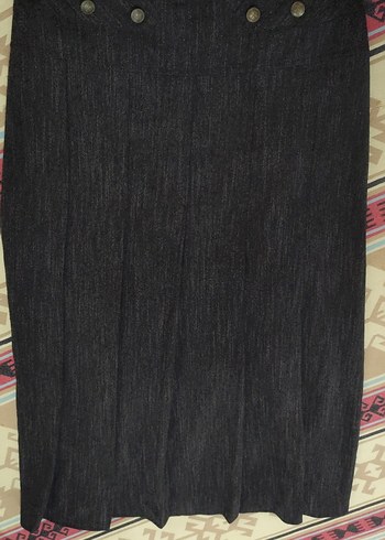 Gri siyah dokuma görünümlü kışlık Uzun Etek - Görsel 2