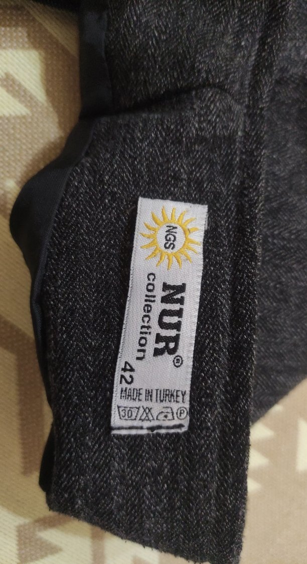 Gri siyah dokuma görünümlü kışlık Uzun Etek - Görsel 4